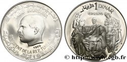 TUNISIA 1 Dinar Proof Habib Bourguiba - Le poète Virgile 1969 
