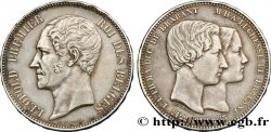 BÉLGICA 5 Francs mariage du Duc et de la Duchesse de Brabant 1853 