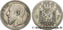 BELGIQUE 2 Francs Léopold II légende française 1867 