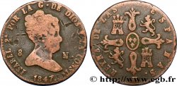 SPAGNA 8 Maravedis Isabelle II 1847 Ségovie MB 