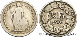 SWITZERLAND 1/2 Franc Helvetia 1907 Berne - B