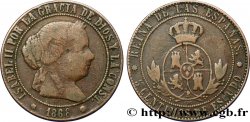 ESPAGNE 5 Centimos de Escudo Isabelle II  1868 Oeschger Mesdach & CO