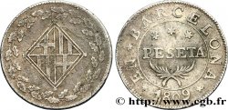 SPAIN - FRENCH OCCUPATION OF BARCELONA 1 Peseta 1809  S 