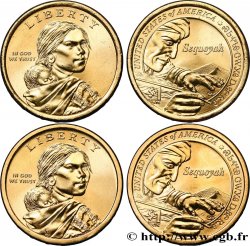 UNITED STATES OF AMERICA Lot de deux monnaies 1 Dollar Sequoyah inventeur de l’alphabet cherokee 2017 Philadelphie + Denver