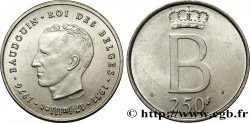 BELGIQUE 250 Francs jubilé d’argent du roi Baudouin légende française 1976 Bruxelles