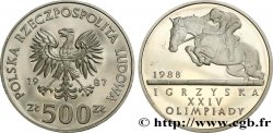 POLEN 500 Zlotych Proof XXIVe Olympiades - équitation 1987 Varsovie