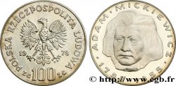 POLONIA 100 Zlotych Proof Adam Mickiewicz 1978 Varsovie