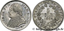 ITALIA - STATO PONTIFICIO - PIE IX (Giovanni Maria Mastai Ferretti) 5 Soldi an XXI 1867 Rome MS 