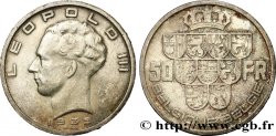 BÉLGICA 50 Francs Léopold III légende Belgique-Belgie tranche position B 1939 