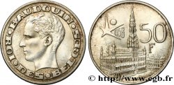BELGIQUE 50 Francs Exposition Universelle de Bruxelles, Baudouin Ier, Grand-Place de Bruxelles légende française 1958 