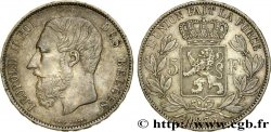 BELGIQUE 5 Francs Léopold II 1873 