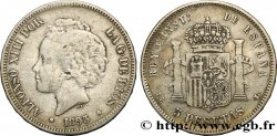 ESPAGNE 5 Pesetas Alphonse XIII 2e type 1893 Madrid