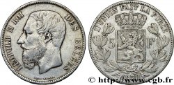 BELGIQUE 5 Francs Léopold II 1870 