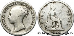 REINO UNIDO 4 Pence ou groat Victoria 1839 Londres