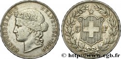 SUIZA 5 Francs Helvetia 1890 Berne MBC 