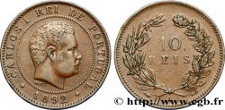 PORTUGAL 10 Réis Charles Ier (Carlos) 1892 Paris - A TTB 