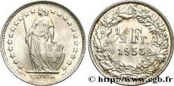 SUISSE 1/2 Franc Helvetia 1953 Berne