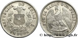 CILE 1 Peso Condor 1882 Santiago