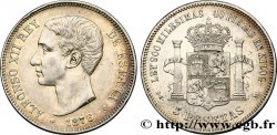 SPAIN 5 Pesetas Alphonse XII 1876 Madrid AU 