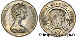 BERMUDAS 1 Dollar Elisabeth II / Mariage du prince Charles et de lady Diana 1981  fST 
