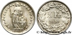 SWITZERLAND 1/2 Franc Helvetia 1959 Berne