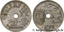 SPAIN 25 Centimos monnayage nationaliste 1937 Vienne