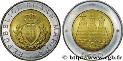 SAINT-MARIN 500 Lire 15e anniversaire de la reprise des frappes pour San Marin 1987 Rome - R SPL 
