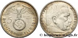 ALLEMAGNE 5 Reichsmark aigle / Maréchal Paul von Hindenburg 1939 Berlin