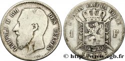 BELGIQUE 1 Franc Léopold II légende françaised 1867 