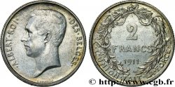 BELGIQUE 2 Francs Albert Ier légende française 1911 