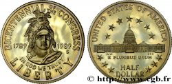 UNITED STATES OF AMERICA 1/2 Dollar Proof bicentennaire du Congrès buste de la Liberté / bâtiment du Capitole 1989 San Francisco - S MS 
