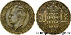 MONACO 20 Francs Rainier III / écu couronné 1950 Paris