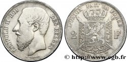 BELGIQUE 2 Francs Léopold II légende française 1867 