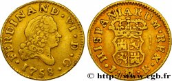 SPAIN 1/2 Escudo Ferdinand VI 1758 Madrid XF 