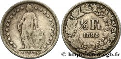 SUISSE 1/2 Franc Helvetia 1898 Berne