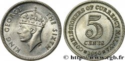 MALAYA 5 Cents Georges VI 1950 