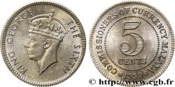 MALAYSIA 5 Cents Georges VI 1950 