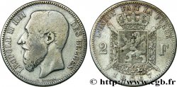 BELGIQUE 2 Francs Léopold II légende française 1867 