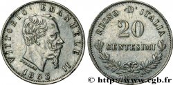 ITALY 20 Centesimi Victor Emmanuel II 1863 Milan - M
