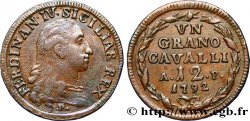 ITALIA - REINO DE NAPOLES 1 Grano da 12 Cavalli Royaume des Deux Siciles Ferdinand IV 1792 