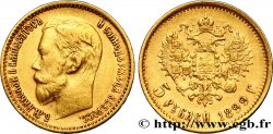 RUSSIE 5 Roubles Nicolas II 1899 Saint-Petersbourg TTB 