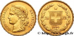 SUIZA 20 Francs Helvetia 1894 Berne