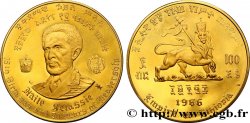 ÉTHIOPIE 100 Dollars 75e anniversaire et 50 ans de règne de Hailé Selassié 1966 