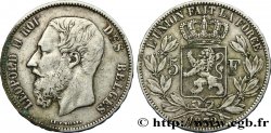 BELGIEN 5 Francs Léopold II 1872 