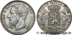 BELGIQUE 5 Francs Léopold II 1872 