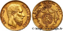 BELGIEN 20 Francs or Léopold II 1867 Bruxelles