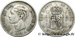 SPAIN 5 Pesetas Alphonse XII  1877 Madrid