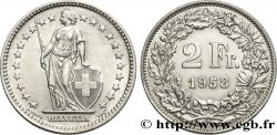 SUIZA 2 Francs Helvetia 1958 Berne