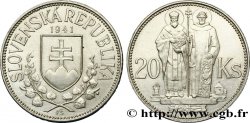ESLOVAQUIA 20 Korun St Cyril et St Méthode variété avec croix à simple barre 1941 