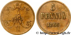 FINNLAND 5 Pennia monogramme Tsar Alexandre III 1866 